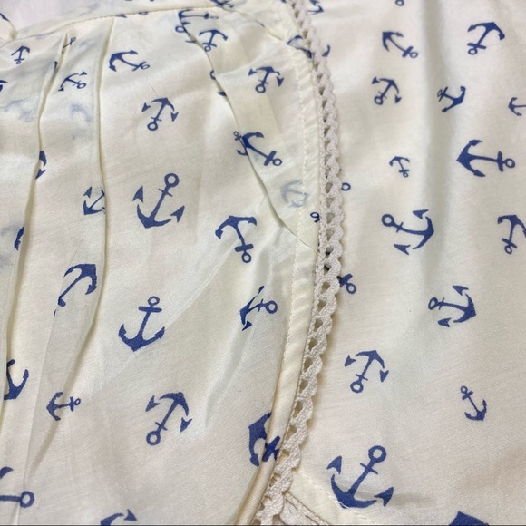NEW Crewcuts Off-White Silk Anchor Print Nautical Sleeveless Top Tank Top Sz 4/5 - Picture 3 of 6